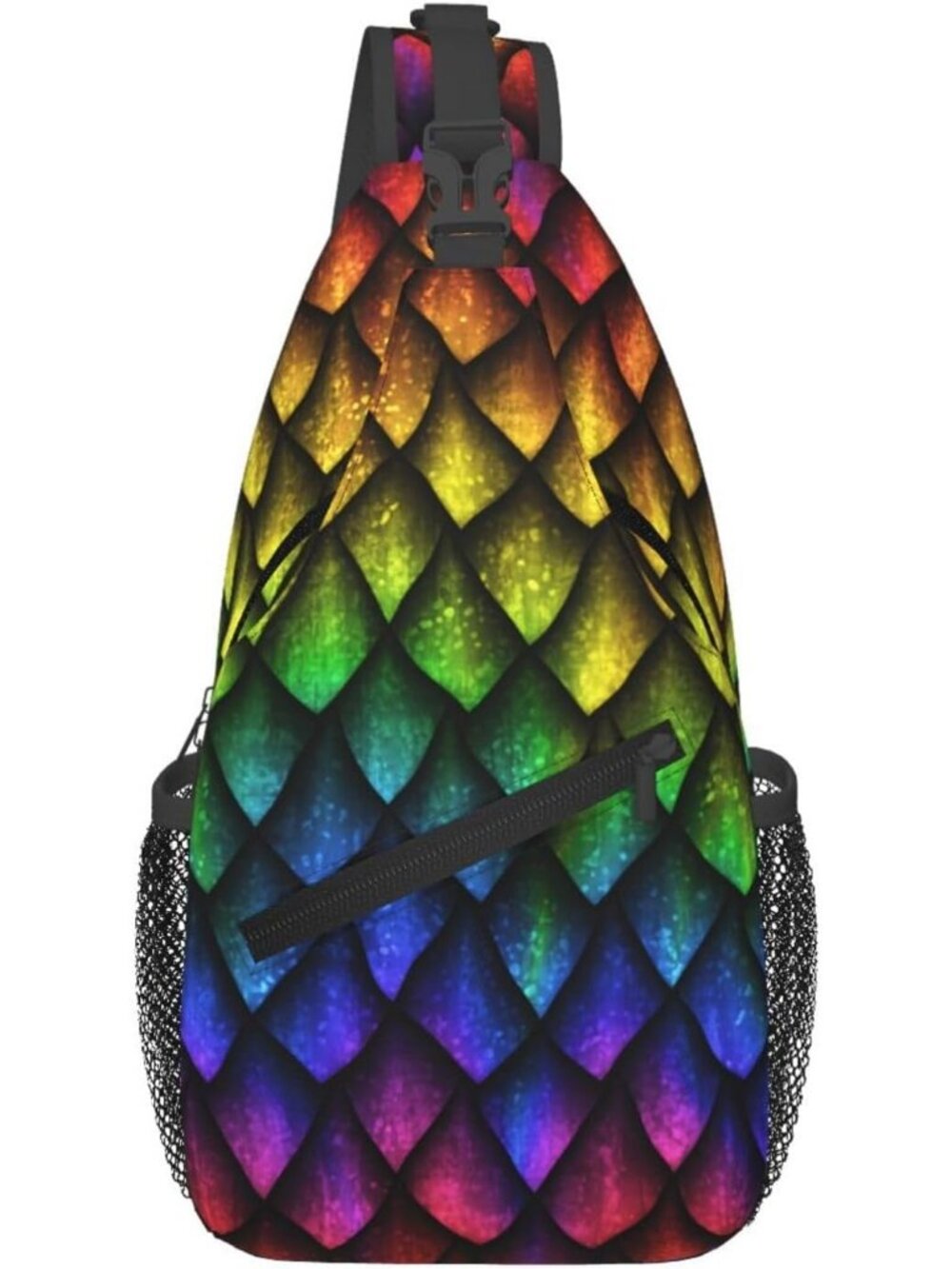Unisex Dragon Scale Halloween Travel Hiking Sling Backpack Casual Crossbody Bag